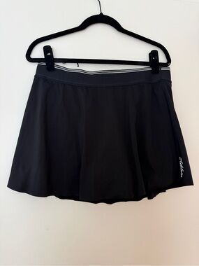 Athleta Black Athletic Skort with Subtle Stripe Waistband